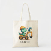 Lieve Trex Dinosaur Bestuurt Bouwmachine Tote Bag (Voorkant)
