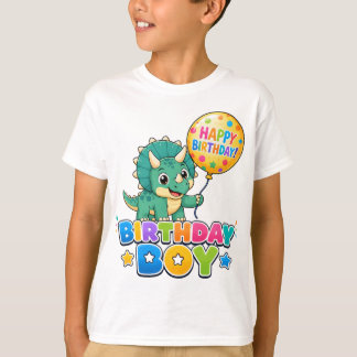 Lieve Triceratops Verjaardagsjongen Kinderen T-Shi T-shirt