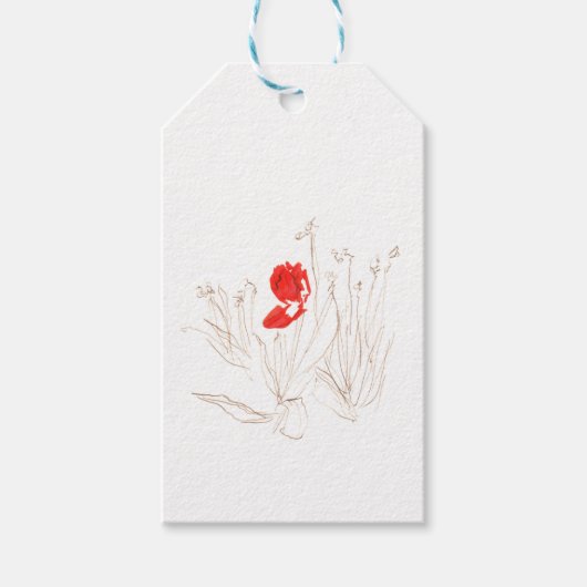 Lieve tulp in de wind en de regen cadeaulabel (Voorkant)