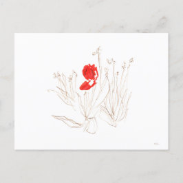 Lieve tulp in het briefkaart van de wind en de reg