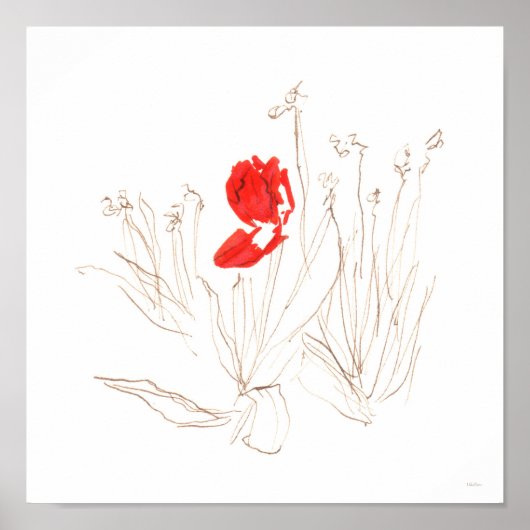 Lieve tulp in het poster van de wind en de regen (Voorkant)