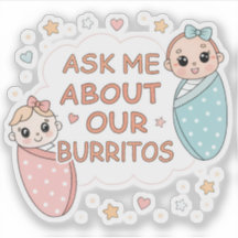 Lieve Tweeling Baby Burrito Aankondiging Illustrat