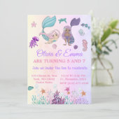 Lieve Tweeling Zeemeerminnen en Piraten Verjaardag Kaart (Staand voorkant)