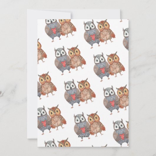 Lieve Uil Altijd en Voor altijd Valentijnsdag Feestdagenkaart (Achterkant)