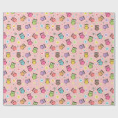 Lieve Uil en Bloemendesign Cadeaupapier (Vlak)