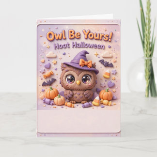 Lieve Uil Halloween Wenskaart - Griezelen & Leuk I Kaart
