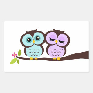 Lieve Uilen Rechthoekige Sticker