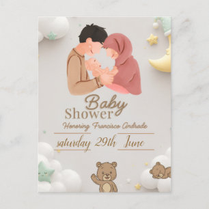 Lieve Uitnodiging voor Baby Shower met Teddybeer v