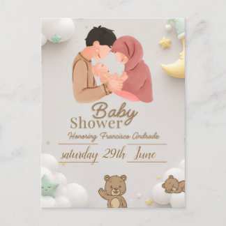 Lieve Uitnodiging voor Baby Shower met Teddybeer v