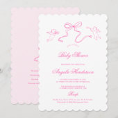 Lieve uitnodiging voor babyfeestje met handgeteken (Voorkant / Achterkant)