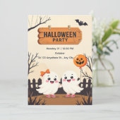 Lieve uitnodiging voor een Halloweenfeest – Vriend (Staand voorkant)