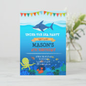 Lieve uitnodiging voor onderzee feestje (Staand voorkant)