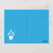 Lieve uitnodiging voor verjaardag met blauwe bloes (Achterkant)