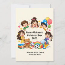 Lieve Universele Kinderdag Platte Wenskaart