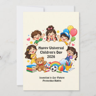 Lieve Universele Kinderdag Platte Wenskaart Kaart