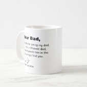 Lieve vader, bedankt voor mijn vader grappige humo koffiemok (Voorkant links)