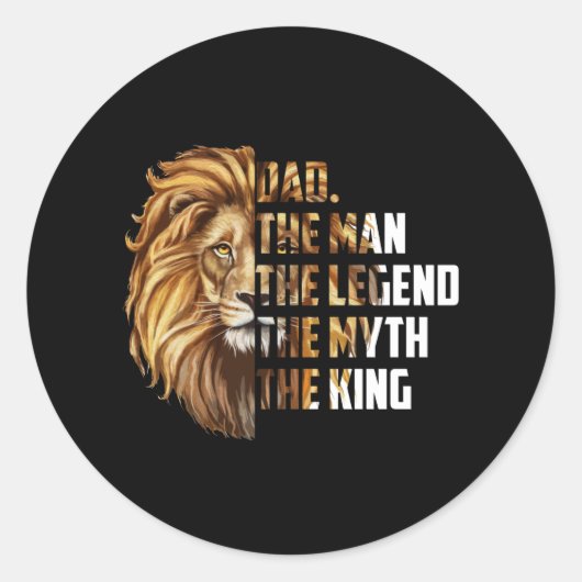 Lieve vader het Man de legende de mythe de koning Ronde Sticker (Voorkant)