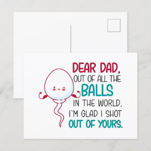 Lieve vader, uit alle Balls in de wereld Briefkaart