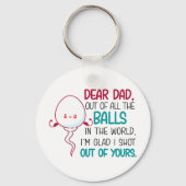 Lieve vader, uit alle Balls in de wereld Sleutelhanger (Voorkant)