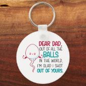 Lieve vader, uit alle Balls in de wereld Sleutelhanger (Voorkant)