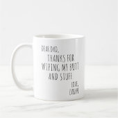 Lieve vader vaders dag cadeau van dochter zoon vro koffiemok (Links)