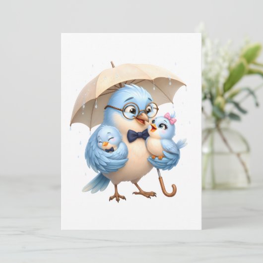 Lieve Vader Vogel Aangepaste Platte Kaart (Staand voorkant)