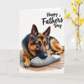 Lieve Vaderdag Hond Kaart (Gele Bloem)