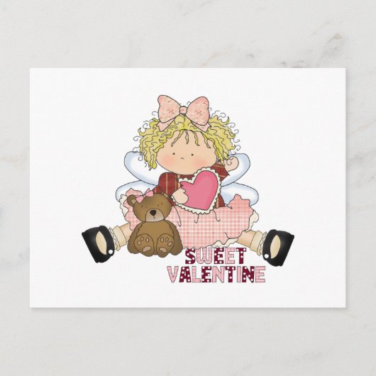 lieve valentijn blonde kleine meid cutie feestdagenkaart (Voorkant)