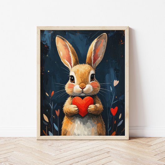 Lieve Valentijns Konijn Moderne Kunst Poster