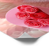 Lieve valentijns oranje vos houdt van hart Kunst Poster (Hoek)