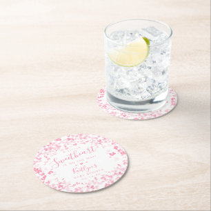 Lieve Valentijnsdag Baby Shower Ronde Kartonnen Onderzetter