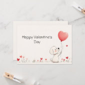 Lieve Valentijnsdag wenskaart ❤️🎈 Kaart (Voorkant / Achterkant in situ)
