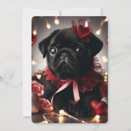 Lieve Valentijnskaart met Pug Feestdagenkaart