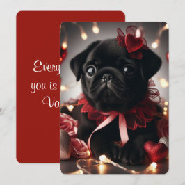 Lieve Valentijnskaart met Pug Feestdagenkaart