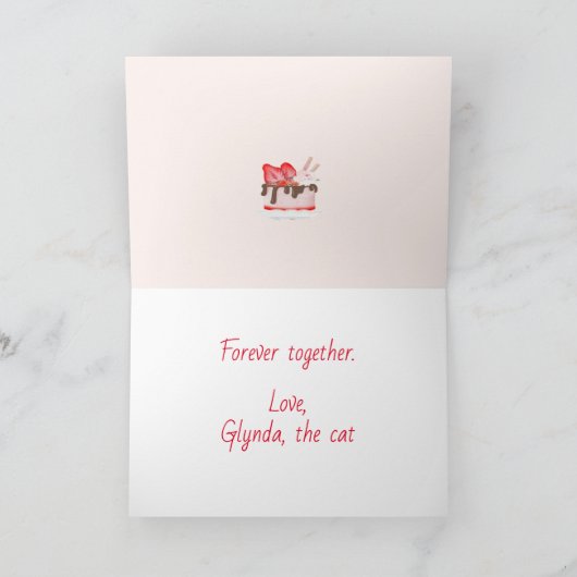 Lieve Valentijnskat met gebak en taarten Kaart (Binnen)