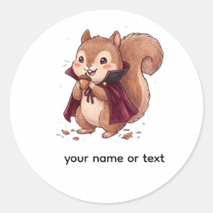 Lieve Vampier Eekhoorn met Eikel Halloween Cape Ja Ronde Sticker