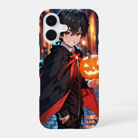 Lieve Vampier Jongen iPhone 16 Hoesje (Achterkant)