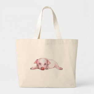 Lieve varkens cadeau boerin landelijk boerenmeisje grote tote bag