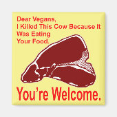 Lieve Vegan, ik heb deze Koe vermoord omdat hij ee Magneet (Voorkant)