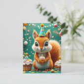 Lieve verjaardag Eekhoorn Briefkaart (Staand voorkant)