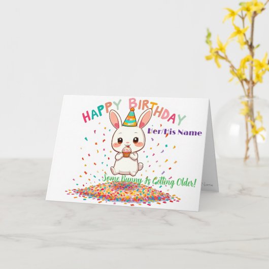 Lieve Verjaardag met Cupcake Kaart (Gele Bloem)