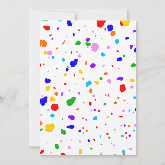 Lieve verjaardag met primaire kleuren kunst kaart (Achterkant)