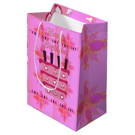 Lieve Verjaardag Met Veel Liefde Medium Cadeauzakje (Voorkant Gekanteld)