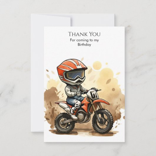 Lieve Verjaardag Motorcross Motorfiets Bedankkaart (Voorkant)