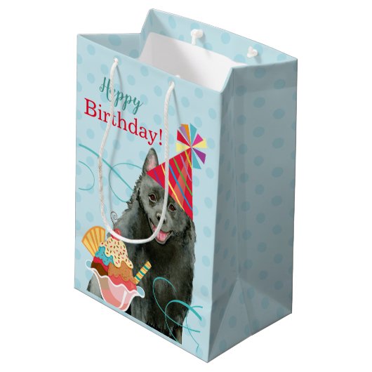 Lieve verjaardag Schipperke Medium Cadeauzakje (Achterkant Gekanteld)