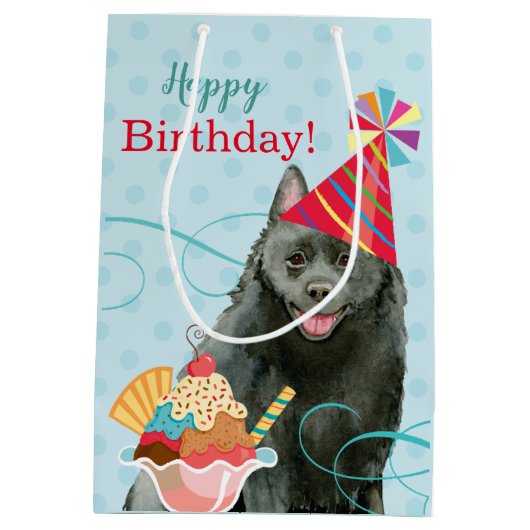 Lieve verjaardag Schipperke Medium Cadeauzakje (Achterkant)