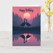 Lieve Verjaardag Twilight Birds Kaart (Gele Bloem)