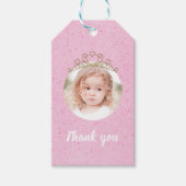 Lieve verjaardag Whimsical Prinses Cute Tiara Foto Cadeaulabel (Voorkant)