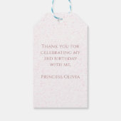 Lieve verjaardag Whimsical Prinses Cute Tiara Foto Cadeaulabel (Achterkant)