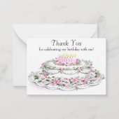 Lieve verjaardagstaart dank u notitiekaartje (Voorkant)